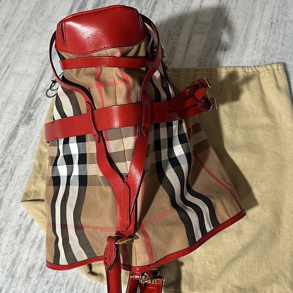 🥂Burberry Bridle House-Check Canvas Gosford Hobo Bag - Picture 7 of 17